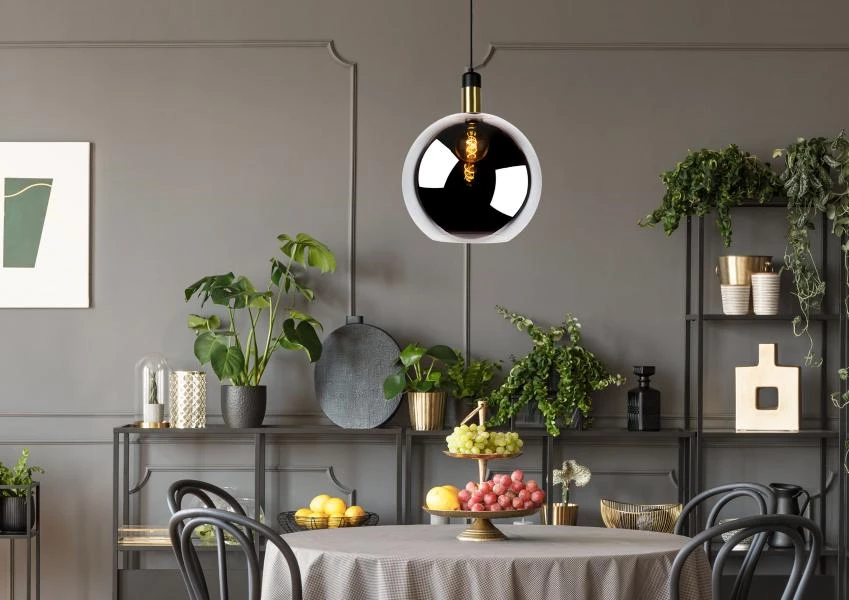 Lucide JULIUS - Pendant light - Ø 40 cm - 1xE27 - Smoke Grey - ambiance 2